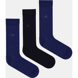 Calvin Klein Ανδρικές Κάλτσες Ψηλές Royal Blue Μαύρες 3Pack 701235981-003