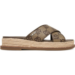 DKNY Δερμάτινα Γυναικεία Σανδάλια Σοκολατί K1666574-CHI