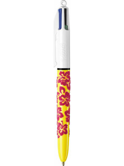BIC 4 Colors Original Yellow Flower Στυλό Διαρκείας Πολύχρωμο 422830