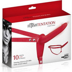 Fetish Tentation Simple Harness Strap On με Dildo 15.5cm Κόκκινο