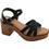 Zak Shoes Γυναικεία Πέδιλα Δερμάτινα Μαύρα με Χοντρό Ψηλό Τακούνι και Φιάπα SD78035