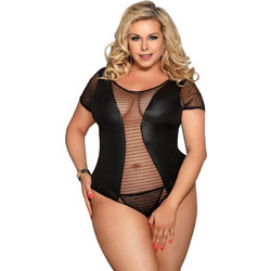 Subblime Queen Plus Sexy Κορμάκι String See Through Μαύρο D-220759