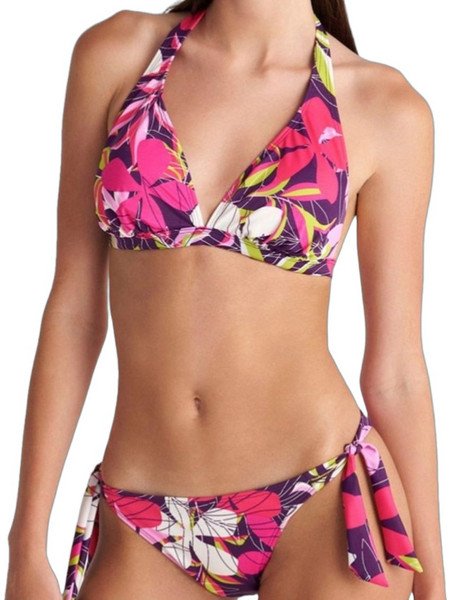 BLU4U Bikini Top Τριγωνάκι Floral Μωβ Φούξια 25357701D-11