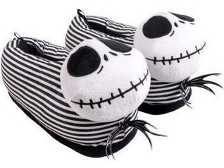 Cerda Nightmare Before Christmas Χειμερινές Παιδικές Παντόφλες Μαύρες Λευκές 2300006595