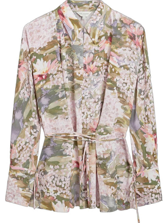 Ted Baker Wiinni Μακρυμάνικο Γυναικείο Πουκάμισο Φλοράλ Nude 283444