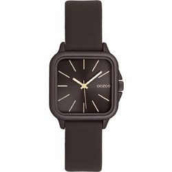 Oozoo Timepieces Γυναικείο Ρολόι με Μαύρο Δερμάτινο Λουράκι C11669