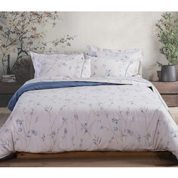 Nef-Nef Σετ Σεντόνια King Size Βαμβακοσατέν 270x280 Desirous Off White Blue