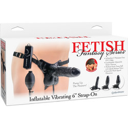 Pipedream Fetish Fantasy Inflatable 6" Harness Strap On με Dildo 15.2cm & Δόνηση Μαύρο