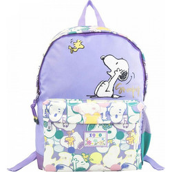 CyP Brands Snoopy Σχολική Τσάντα Πλάτης Δημοτικού Λιλά MC23-06SY