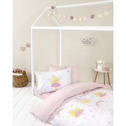 Nima Σετ Παιδικά Σεντόνια Μονά Βαμβακερά 170x255 Fairy Lelly White Pink 3τμχ