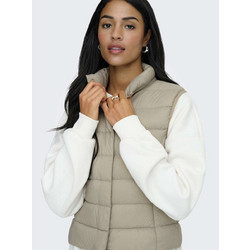 Only Αμάνικο Γυναικείο Μπουφάν Puffer Κοντό Μπεζ 15359184