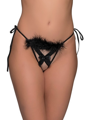 Milena By Paris Γυναικείο Sexy String Αυτοκινήτου Μαύρο 6944