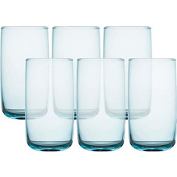 Hermia Σετ Ποτήρια Νερού Γυάλινα Turquoise Γαλάζια 365ml 6τμχ 409PBH1126