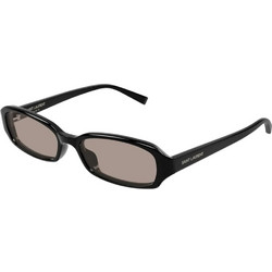 Saint Laurent SL872 002 Ανδρικά Γυαλιά Ηλίου Ορθογώνια Κοκάλινα Μαύρα με Καφέ Φακό
