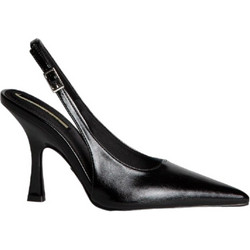 Corina Γόβες Slingback Δερμάτινες με Λεπτό Ψηλό Τακούνι Μαύρες M6225