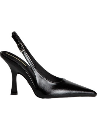 Corina Γόβες Slingback Δερμάτινες με Λεπτό Ψηλό Τακούνι Μαύρες M6225