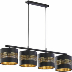 TK Lighting Κρεμαστό Φωτιστικό Οροφής Ράγα Πολύφωτο E27 Μαύρο 20x95x110cm 3213
