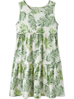 Name It Palm Leaf Παιδικό Φόρεμα Πράσινο Mint 13228208