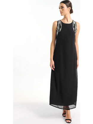 Inart Ble Maxi Καλοκαιρινό Βραδινό Φόρεμα Μαύρο 5-41-648-0071