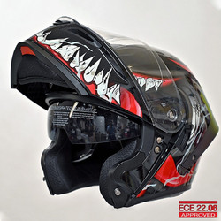 SPD 966 Venom Black Multicolor Κράνος Μηχανής Flip-Up 1600gr