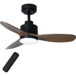 Life Solano Nature 221-0510 Ανεμιστήρας Οροφής 91cm 33W με Φως & Τηλεχειριστήριο Μαύρος Καφέ