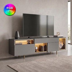 Megapap Έπιπλο Τηλεόρασης Μοριοσανίδα με Φωτισμό Led Μ180xΠ32xΥ55cm Norm GP052-0279,1