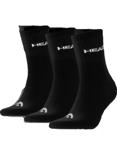 Head Tennis Ανδρικές Κάλτσες Ψηλές Μαύρες 3Pack 811914-BK