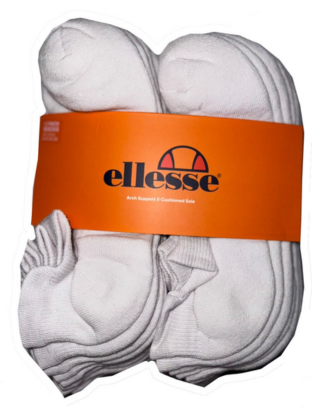 Ellesse Ανδρικές Κάλτσες Κοντές Λευκές 12Pack SZA02959