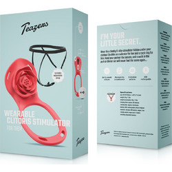 Teazers Wearable Clitoral Stimulator Harness Κλειτοριδικός Δονητής Κόκκινος