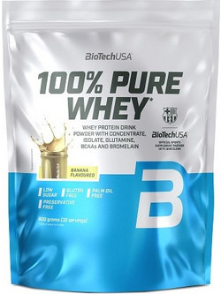 Biotech USA 100% Pure Whey Banana Πρωτεΐνη Ορού Γάλακτος Γράμμωσης Χωρίς Γλουτένη 900gr