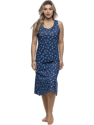 Galaxy Midi Καλοκαιρινό Καθημερινό Φόρεμα Μεταξωτό Navy Μπλε 656-26