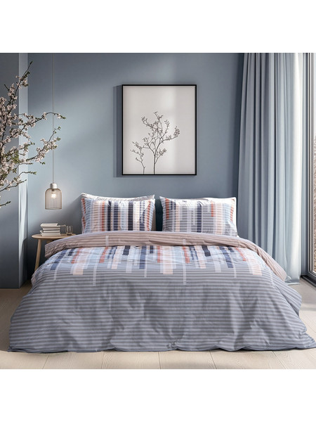 Beauty Home Σετ Σεντόνια Διπλά 200x260 Moments Art 12572 Μπεζ Γκρι