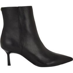 Nine West KRYGER9X9 Γυναικεία Μποτάκια Αστραγάλου Δερμάτινα Μαύρα με Λεπτό Χαμηλό Τακούνι 01-001