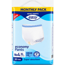Easy Plus No4 XLarge Πάνες Βρακάκι Ακράτειας 6 Σταγόνες 90τμχ