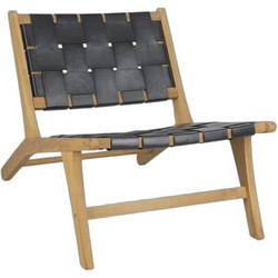 Ravenna Πολυθρόνα Ξύλινη Μαύρη Teak Videl Natural