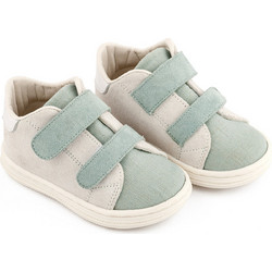 Babywalker Βαπτιστικά Sneakers για Αγόρι Δερμάτινα Ανατομικά Μπεζ Πράσινο Mint BS3085