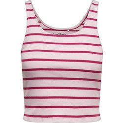 Only Γυναικείο Καλοκαιρινό Crop Top Βαμβακερό Ροζ Φούξια 15372171