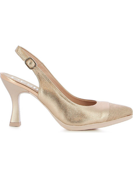 Desiree Γόβες Slingback Δερμάτινες με Λεπτό Ψηλό Τακούνι Μπρονζέ SAMI18