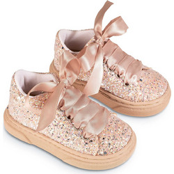 Babywalker Βαπτιστικά Sneakers για Κορίτσι Υφασμάτινα Ανατομικά Ροζ EXC5856