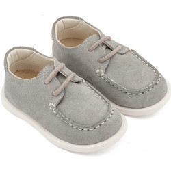 Babywalker Βαπτιστικά Loafers για Αγόρι Δερμάτινα Ανατομικά Γκρι BW4315