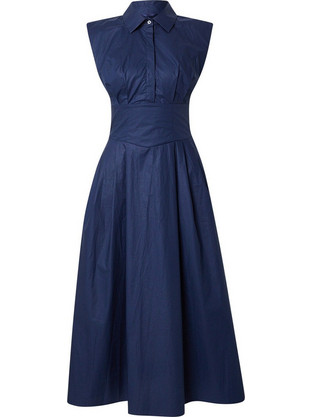 Guess Midi Καλοκαιρινό Καθημερινό Φόρεμα Navy Μπλε W6GKA0W2353-0G7P1