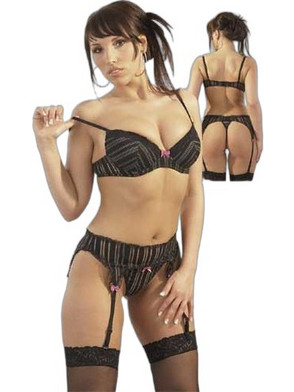 Cottelli Σετ Sexy Εσώρουχα με Ζαρτιέρες Μαύρα 22100961330