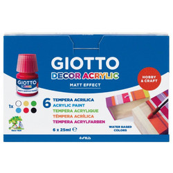 Giotto Decor Matt Σετ Ακρυλικά Χρώματα Ζωγραφικής 25ml 6τμχ