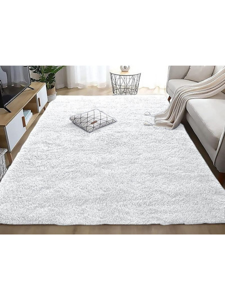 Γαρύφαλλο Fluffie Χαλί Ορθογώνιο Shaggy 160x230cm Λευκό