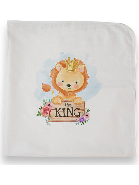 Bonjour Bebe Lion King Πάνα Αγκαλιάς Χασέ Λευκή 75x75cm