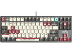 A4Tech S87 Μηχανικό Gaming Πληκτρολόγιο TenKeyLess με BLMS Red Plus Διακόπτες RGB White Silver