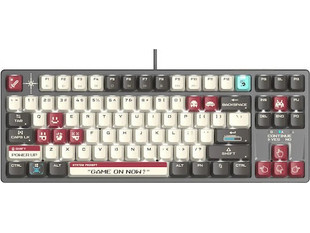 A4Tech S87 Μηχανικό Gaming Πληκτρολόγιο TenKeyLess με BLMS Red Plus Διακόπτες RGB White Silver
