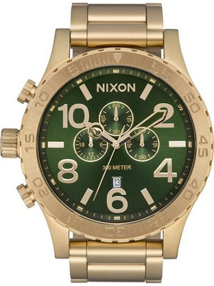 Nixon 51-30 Ανδρικό Ρολόι Χρονογράφος με Χρυσό Μεταλλικό Μπρασελέ A1389-1919-00