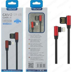 Newtop CU08 Angle 90° USB-A to Lightning Cable 1m Red