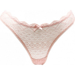 Papatya Γυναικείο Sexy String με Δαντέλα Σομόν 4279